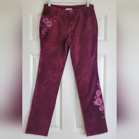 Sundance Posh Velveteen Embroidered Jeans in 'Boysenberry' - Size 27 - Picture 1 of 10